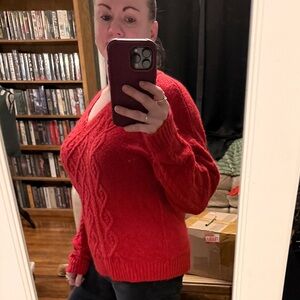 U.S. Polo Assn. Red V-Neck Sweater Women’s Like New!